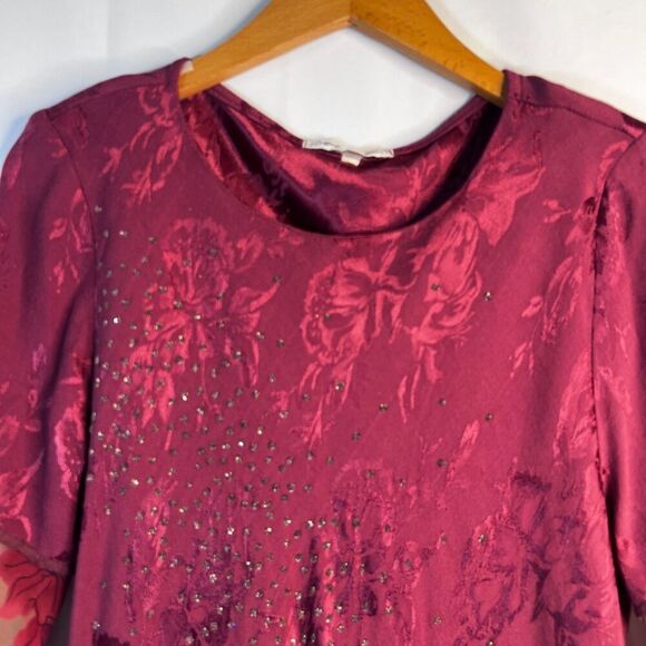 Spencer Alexis Rose Pink Victorian Boho Whimsical Fairy Core Blouse Size Small - Picture 3 of 10
